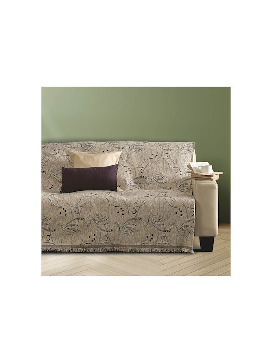 SB Home Essential Three-Seater Sofa Throw Chenille 180x300cm Ecru