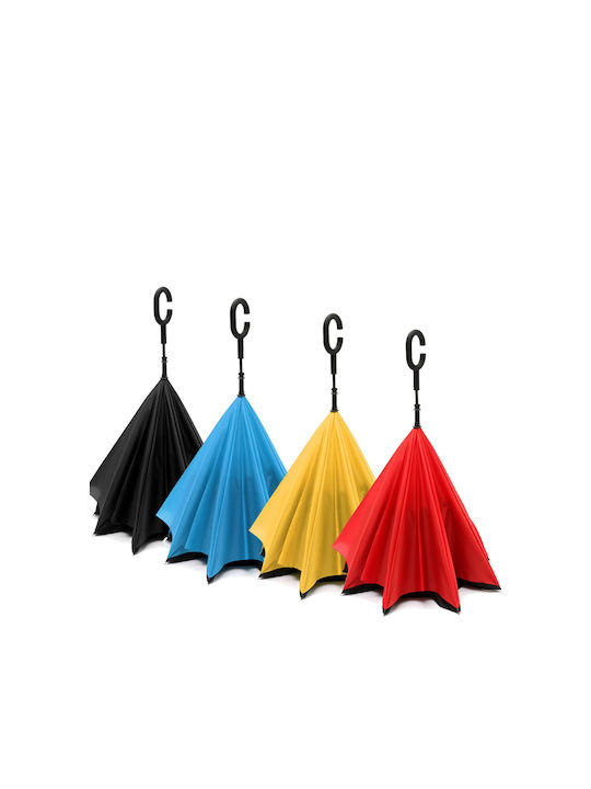 Automatisch rückwärts öffnender Regenschirm Monochrom - Inside Out Reverse Umbrella Schwarz