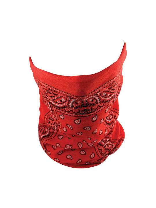 Zan Headgear Motley Tube Paisley Περιλαίμιο Αναβάτη Μοτοσυκλέτας από Πολυεστέρα Κόκκινο Χρώμα