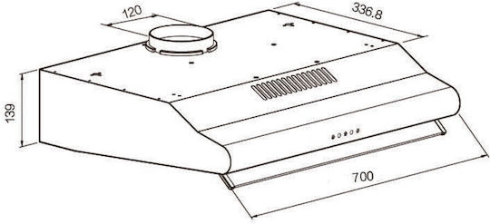 Singer LIN 702D Freestanding Vent Hood 70cm White
