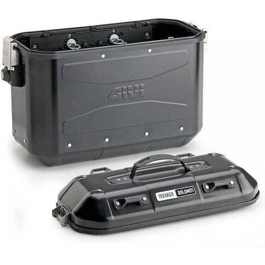 Givi Trekker Outback Моноключ Сет Мотоциклетни Куфари и Чанти Алуминиеви 36лт в Черен цвят