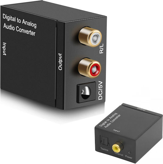 YWX-GQ-3 Μετατροπέας RCA / Toslink female σε RCA 2x female 1τμχ
