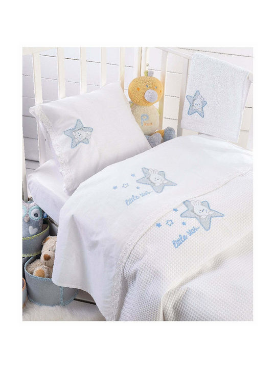 Rythmos Blanket Cot Astro Waffle Light Blue 120x150cm