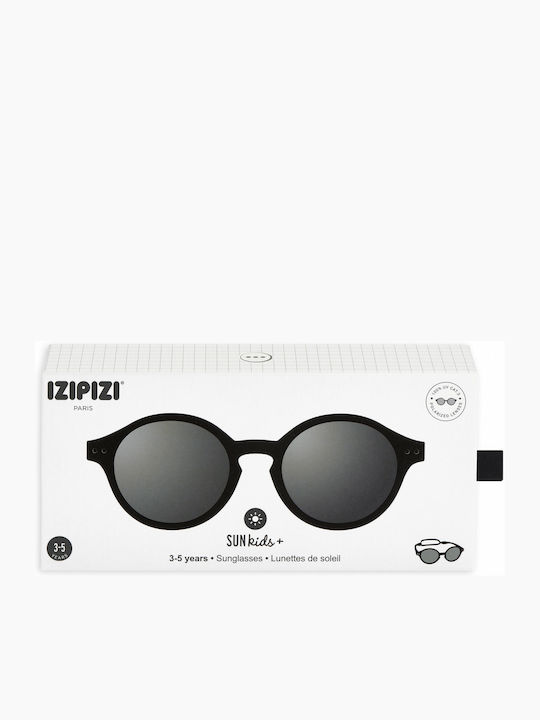 Izipizi Unbreakable Round Kids Sunglasses with Polarized Lens Black for 3-5 Years