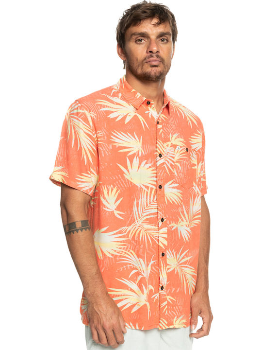 Ripped Up Short-sleeved Shirt Floral Orange