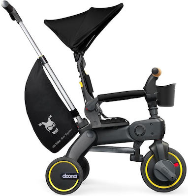 Doona Liki Trike S5 Kids Tricycle Foldable With Sunshade, Storage Basket & Push Handle for 10+ Months Black