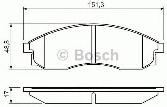 Bosch Σετ Τακάκια Εμπρός 4τμχ για Hyundai Lantra Mitsubishi L200 Nissan Maxima / Skyline