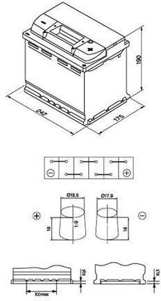Banner Car Battery Starting Bull 56009 with 60Ah Capacity and 480A CCA
