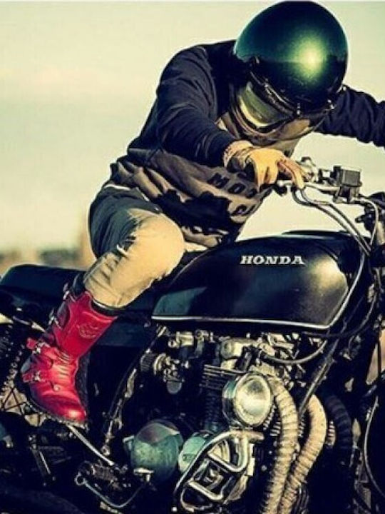 Stylmartin Touring Continental Bocanci Motocicletă Bărbați Din piele Impermeabili Roșii