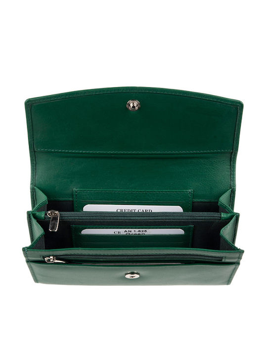 ΑΝ 1-825 Large Leather Women's Wallet Green