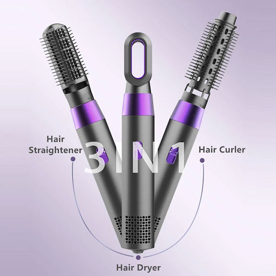 Electric Ceramic Hair Brush with Air for Straightening and Curls 1000W