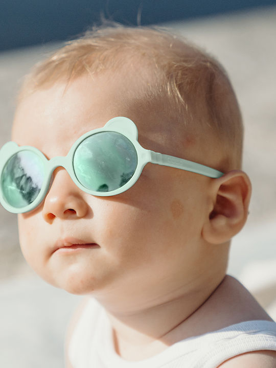 KiETLA Ourson Unbreakable Baby Sunglasses with Mirror Lens Almond Green for 0-1 Year