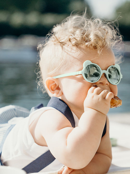 KiETLA Ourson Unbreakable Baby Sunglasses with Mirror Lens Almond Green for 0-1 Year