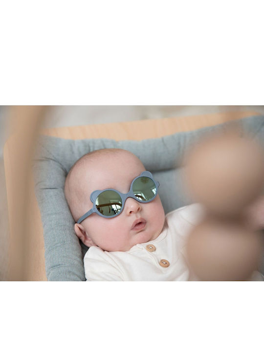 KiETLA Ourson Unbreakable Baby Sunglasses with Silver Blue Mirror Lens for 0-1 Year