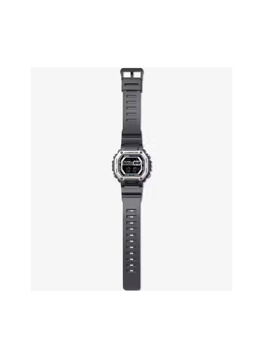 Casio Collection Digital Uhr Chronograph Batterie mit Gray Kautschukarmband