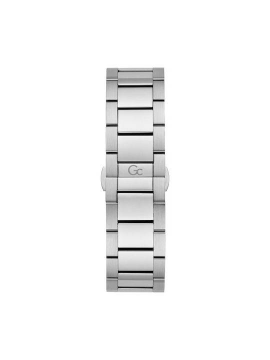 GC Watches Ανδρικό Ρολόι 41mm Χρονογράφος Μπαταρίας με Ασημί Μεταλλικό Μπρασελέ