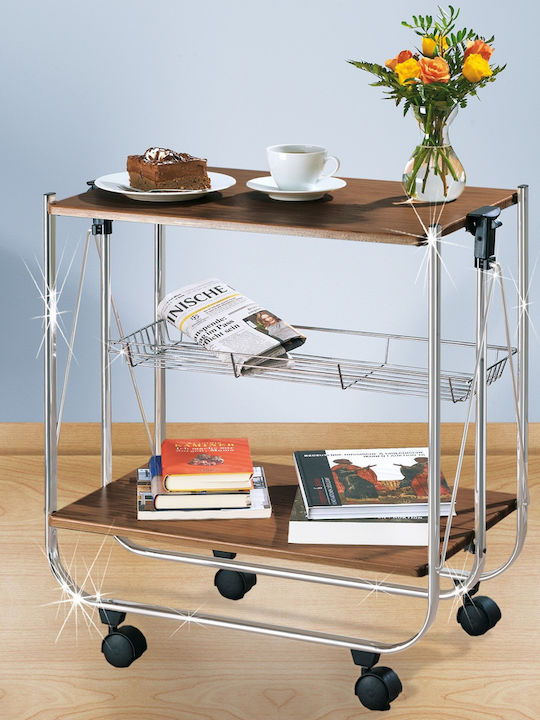 Kitchen Trolley Metallic Brown 3 Slots 68x40.6x70cm