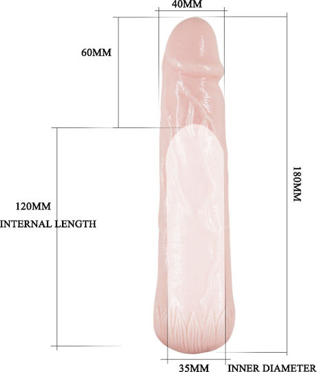 Baile Penis Sleeve Big Man Penis Extension Flesh 18cm