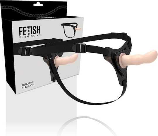 Fetish Submissive Silicone G-spot Strap-on Harness with Dildo 12.5cm in color Flesh