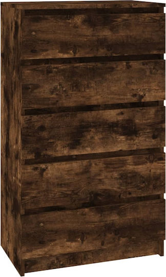 Συρταριέρα Κρεβατοκάμαρας mit 5 Schubladen Smoked Oak 60x36x103cm