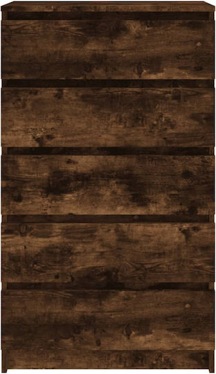 Συρταριέρα Κρεβατοκάμαρας mit 5 Schubladen Smoked Oak 60x36x103cm