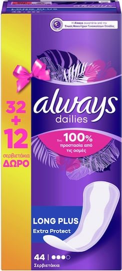 Always Dailies Extra Protect Long Plus Panty Liners for Heavy Flow 3 Drops 20pcs & 12pcs