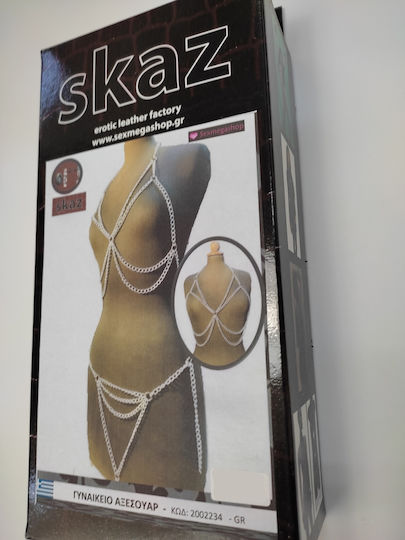 Sexy Σετ Εσωρούχων Γυναικείο Σύνολο από Αλυσίδες Ασημί