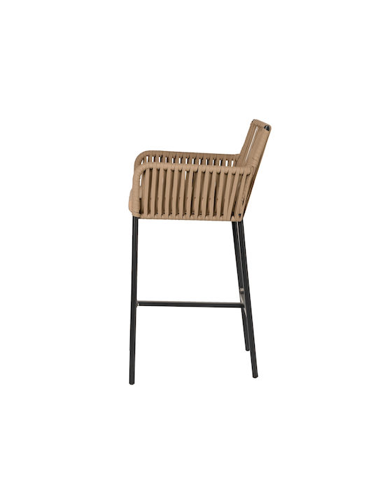 Gartenhocker Bar Außeneinsatz Rattan Kintampo Beige/Schwarz 55x58x108cm