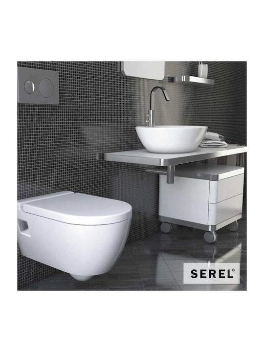 Serel Επικαθήμενος Νιπτήρας Πορσελάνης 55x41x16cm Λευκός