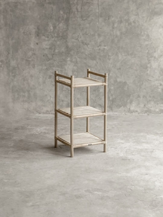 Ravenna Floor Bathroom Shelf Wooden with 3 Shelves 40x40x80cm