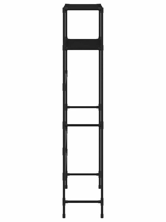 vidaXL Floor Bathroom Shelf Metallic 69x28x143cm Black
