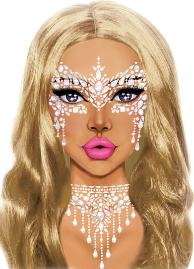 Leg Avenue EYE033 Sexy Aufkleber Maskerade Gesicht Juwelen Aufkleber Weiß