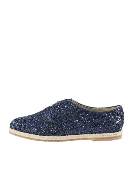 Bobbies La Saperlipopette Blue Piele Oxfords pentru femei în Albastru Culore