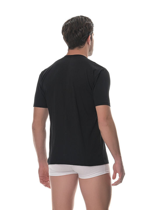 Lido Underwear Men's Short Sleeve Undershirt Black