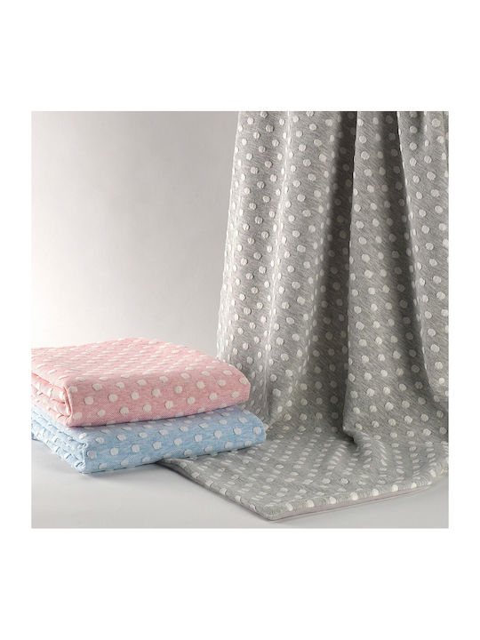 Morven Κουβέρτα Αγκαλιάς & Λίκνου Bobler Fleece Γαλάζια 80x110εκ.
