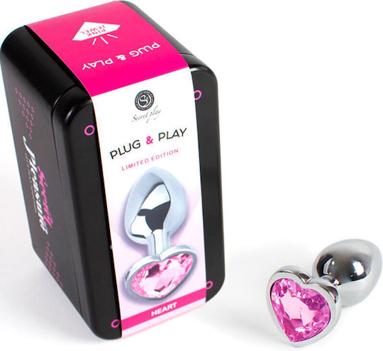 Secretplay Plug & Play Анална тапа Сърце Small Фуксия 7см