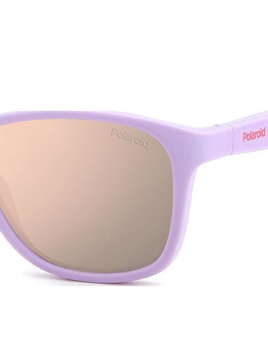 Polaroid Τετράγωνα Παιδικά Γυαλιά Ηλίου με Polarized Φακό Μωβ