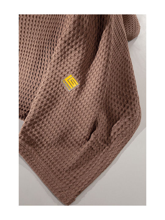 Guy Laroche Vivid Pique Double Blanket 230x260cm Choco