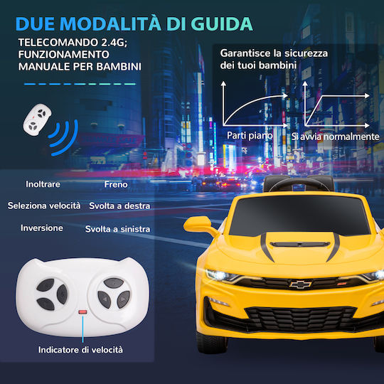 Chevrolet Camaro Διθέσιο με Τηλεκοντρόλ Τύπου 12 Volt Κίτρινο για 3+ Ετών