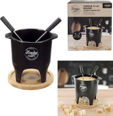 Cook Concept Porcelain Fondue Pot with Tea Light Black