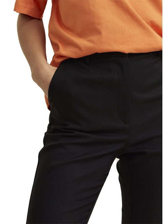 Dama Tesatura Pantaloni Evazați Negru