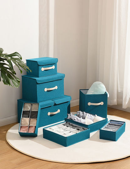 Smart Travel Fabric Drawer Organizer for Socks in Blue Color 32x32x9cm 1pcs