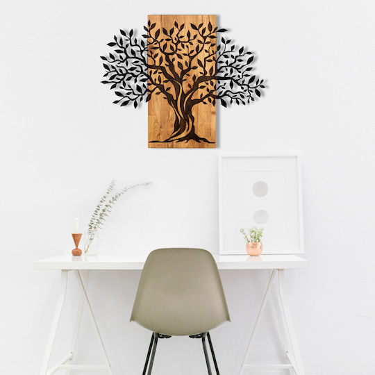 3D Gemischte Kunst Weide Schwarz aus Holz 58x72cm