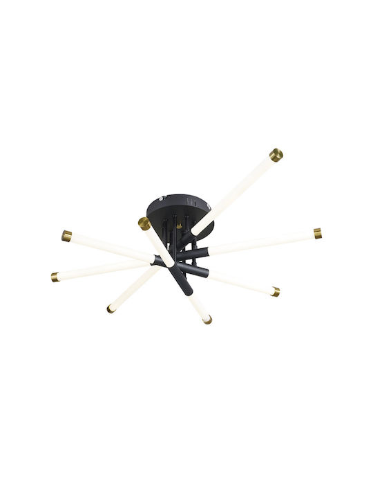 Atman Nice Μοντέρνα Πλαστική Πλαφονιέρα Οροφής με Ενσωματωμένο LED σε Μαύρο χρώμα 82cm
