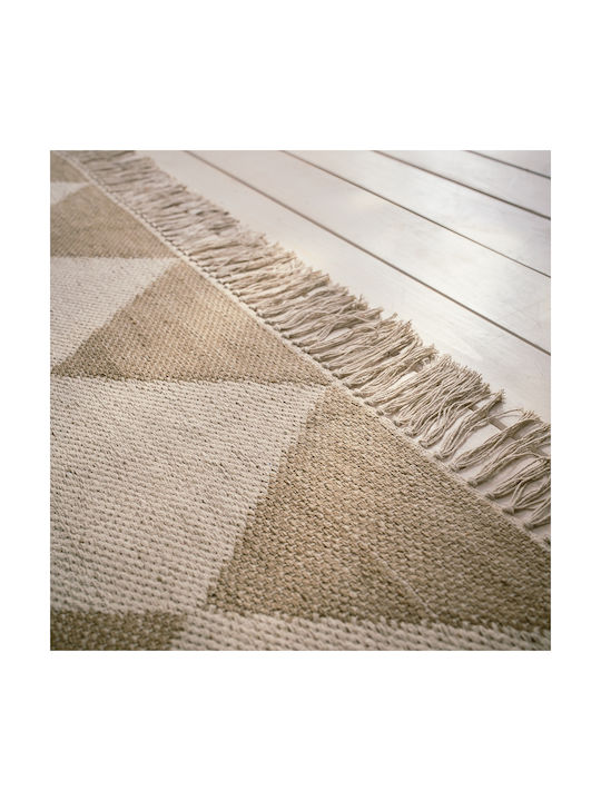 Gofis Home Sarah 515 Teppich Rechteckig Sommer aus Jute mit Fransen Beige