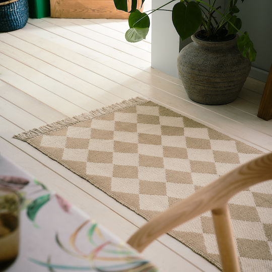 Gofis Home Sarah 515 Teppich Rechteckig Sommer aus Jute mit Fransen Beige
