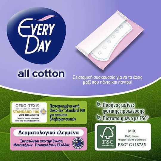 さらりん　EVERY DAY I LIKE. cotton Every Day All Cotton Normal Panty Liners 20pcs | Skroutz.mt