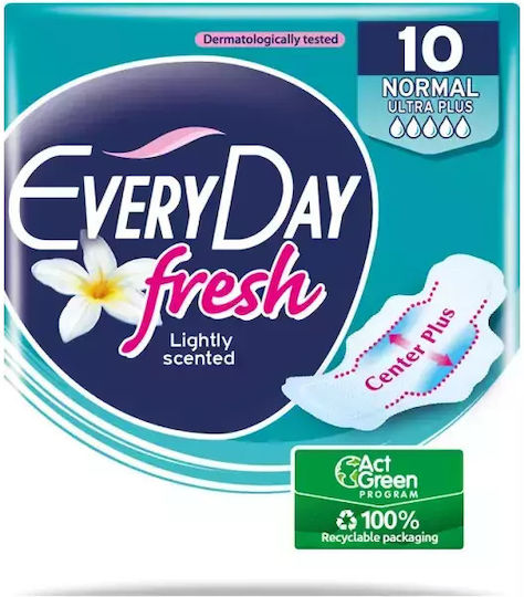 Every Day Fresh Normal Pantyliners with Wings for Normal Flow 5 Drop 10pcs Ultra Plus