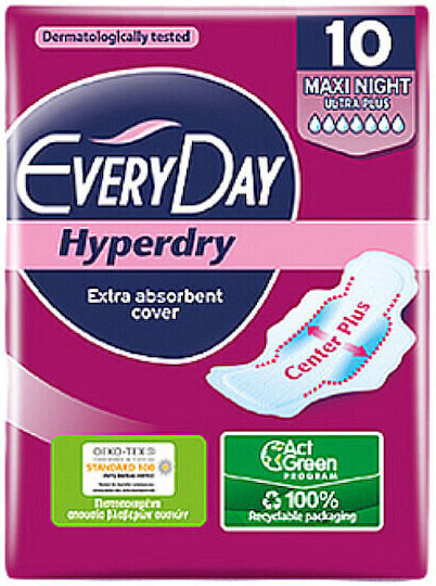 Every Day Hyperdry Maxi Night Sanitary Pads with Wings for Heavy Flow 7 Drops 10pcs