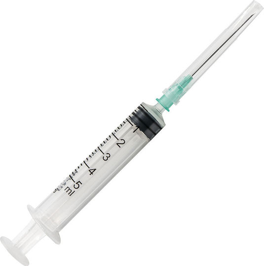 Shanghai Medical Σύριγγες 5ml με βελόνα 21G x 1 1/2" σε κουτί 100τμχ